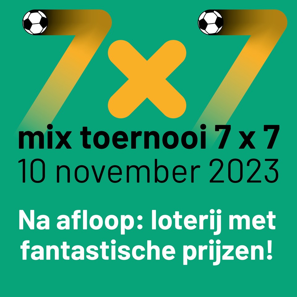 7x7 Mix toernooi - loterij - feestavond