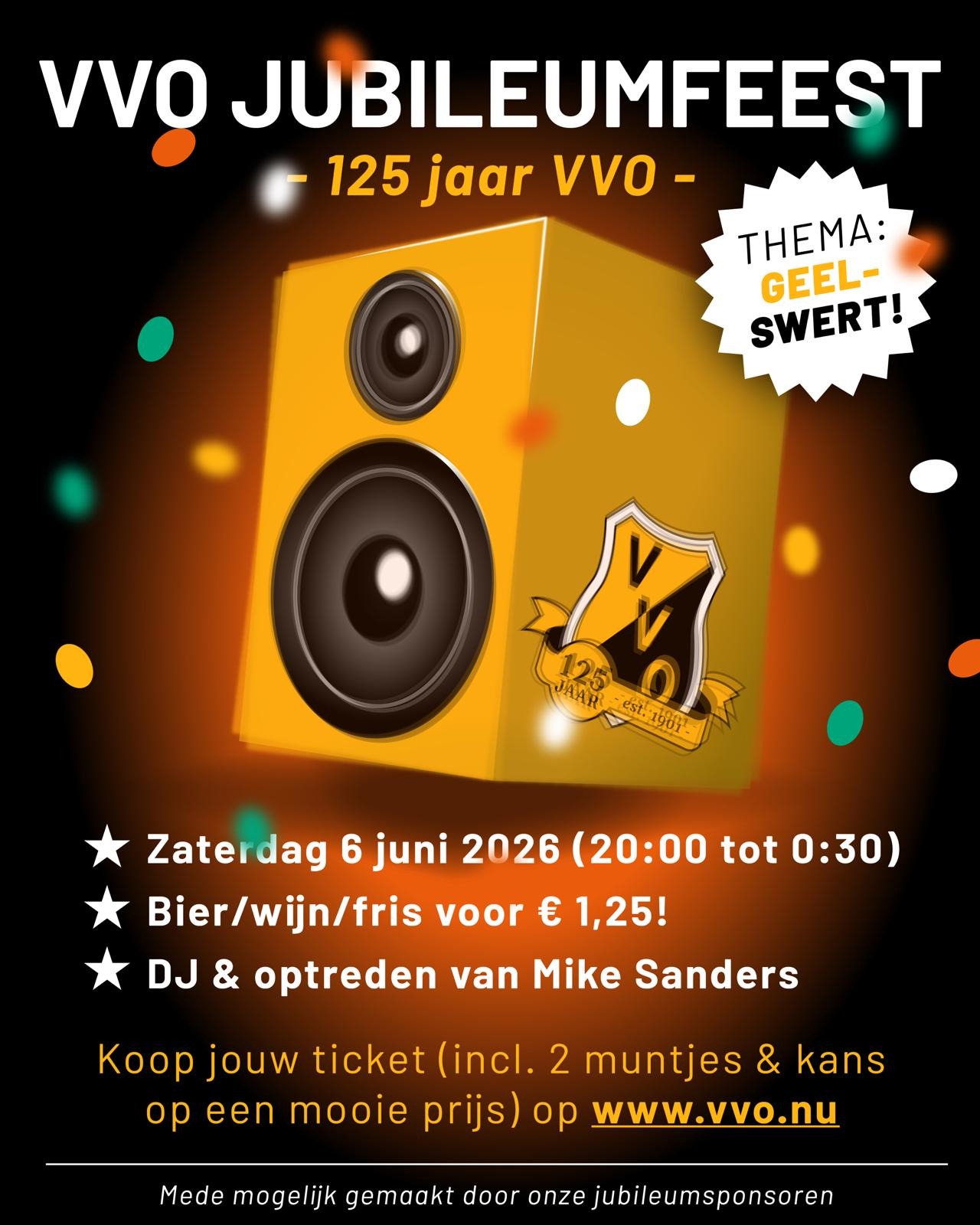 Ticketverkoop jubileumfeest geopend