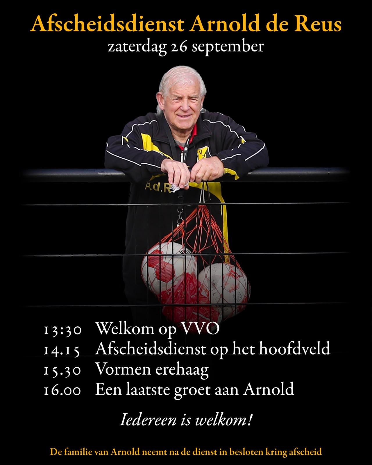 Informatie afscheidsdienst Arnold de Reus